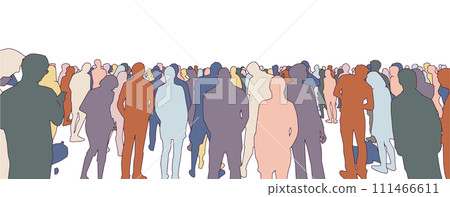 Vector illustration of large crowd of people 111466611