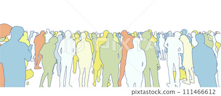 Vector illustration of large crowd of people 111466612
