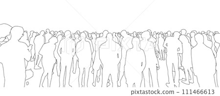 Vector illustration of large crowd of people 111466613