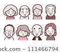 Icon illustration set of seniors with surprised expressions 111466794