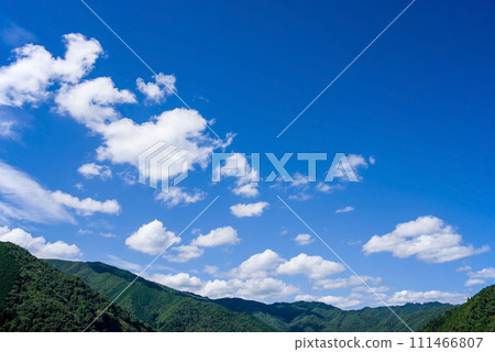 [背景素材] 夏天的山巒與夏天的天空 111466807