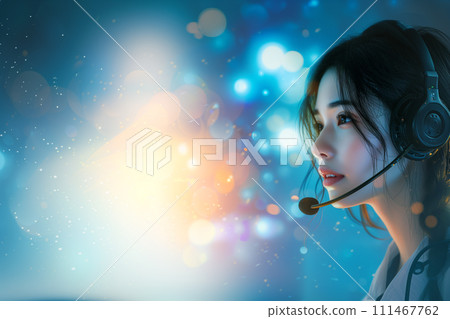 戴著耳機進入遊戲世界的女人的個人資料 111467762