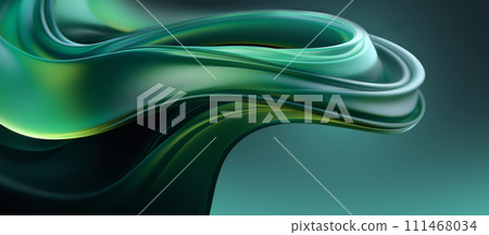 Abstract Lush Green Background with Big Wave 111468034