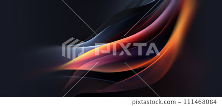 Multicolored Glowing Lines on a Dark Background Multicolored Glowing Lines on a Dark Background 111468084