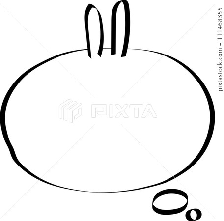 Animal pet bunny rabbit Black and white color speech bubble balloon, icon sticker memo keyword planner text box banner, flat png transparent element design 111468355