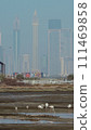 View on Business bay Dubai flamingo ras al knor background 111469858