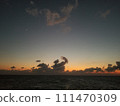 Miyakojima sea snake lizard cloud sunset background 111470309
