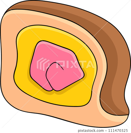 food illustration image, delicious sweet thinly sliced roll cake 111470325