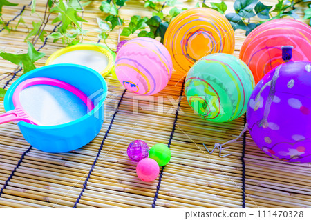 Goldfish scooping Super Bowl Sinking Water 111470328