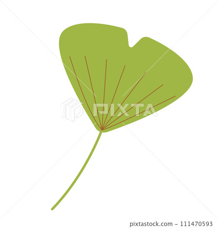 Green leaf over white background. Vector graphics. Artwork design element. Cartoon design for poster, icon, card, logo, label. Green leaf over white background. Vector graphics. Artwork design element. Cartoon design for poster, icon, card, logo, label. 111470593