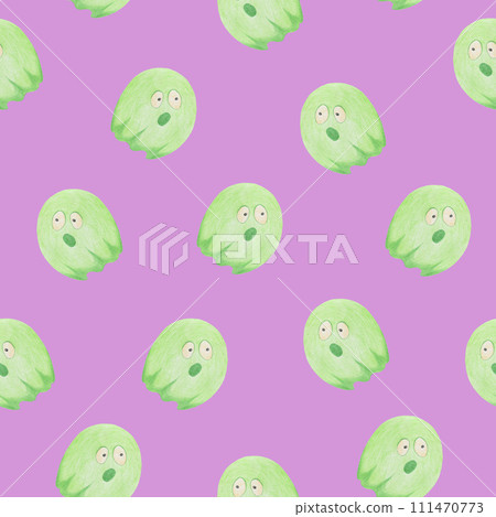 Halloween Background. Halloween Seamless Pattern with Ghosts. Halloween Background. Halloween Seamless Pattern with Ghosts. 111470773