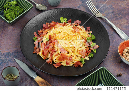 Tasty pasta, spaghetti carbonara. Tasty pasta, spaghetti carbonara. 111471155