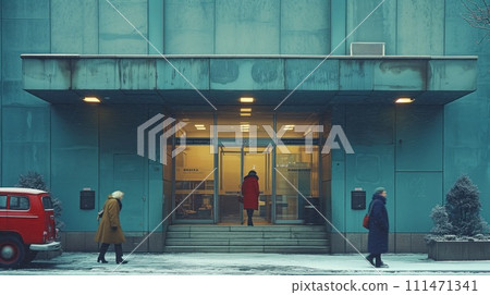 exterior of a multi-story building exterior of a multi-story building 111471341