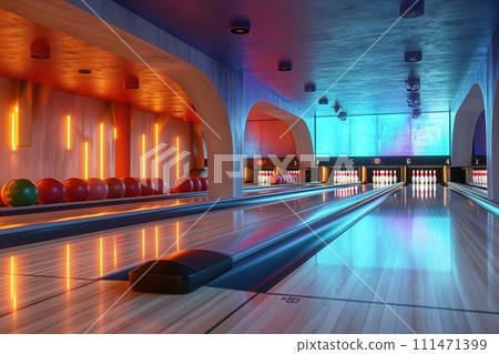 bowling game interior 111471399