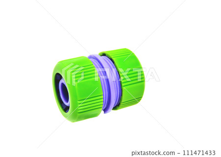 hose connector white background close-up 111471433