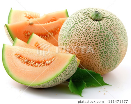 ripe melon on a white background 111471577