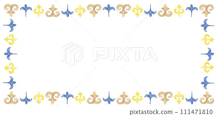 Kazakh banner frame 111471810