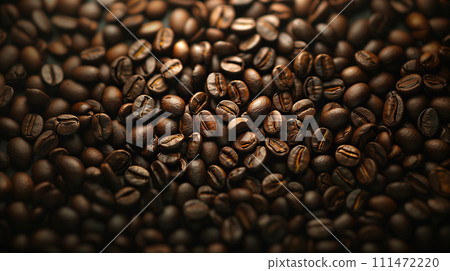 Many coffee beans background material AI image 111472220