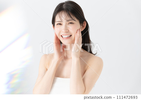 A woman touching his cheek A woman touching his cheek 111472693