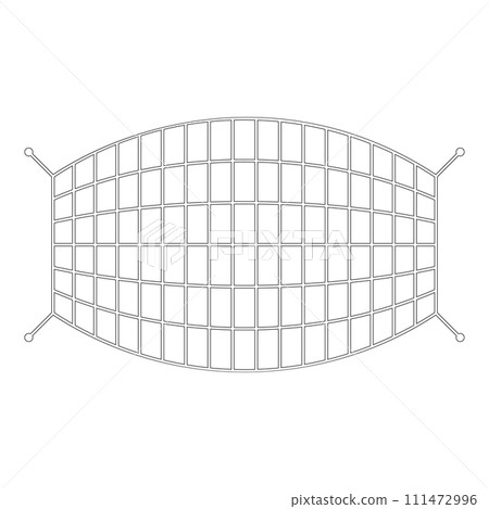 Fishnet rope net contour outline line icon black color vector illustration image thin flat style 111472996