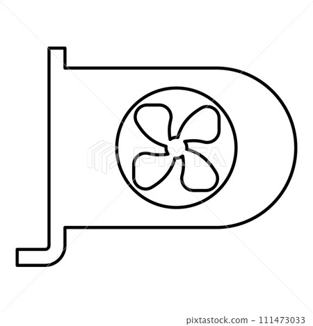 Graphic card GPU PC personal computer hardware components contour outline line icon black color vector illustration image thin flat style Graphic card GPU PC personal computer hardware components contour outline line icon black color vector illustration image thin flat style 111473033