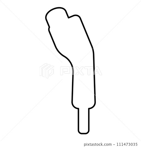 Electric car charger charging plug Ev contour outline line icon black color vector illustration image thin flat style Electric car charger charging plug Ev contour outline line icon black color vector illustration image thin flat style 111473035