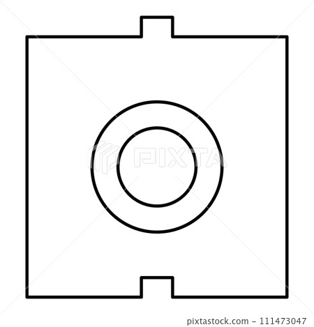 Optic connector port fiber cable laser beam contour outline line icon black color vector illustration image thin flat style 111473047