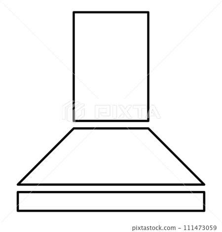 Hood for the kitchen kitchen cooker domestic appliances contour outline line icon black color vector illustration image thin flat style 111473059
