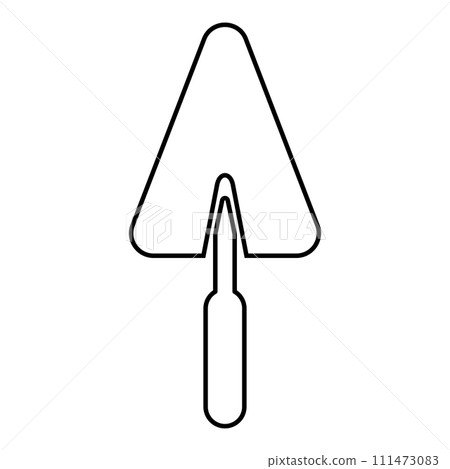 Trowel stucco trowels contour outline line icon black color vector illustration image thin flat style Trowel stucco trowels contour outline line icon black color vector illustration image thin flat style 111473083