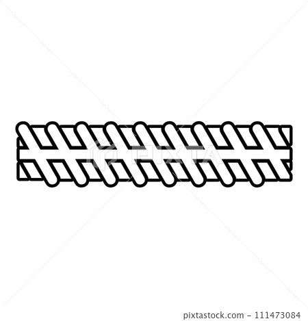 Rebar reinforcement contour outline line icon black color vector illustration image thin flat style 111473084