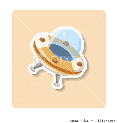 UFO sticker illustration. Space, stars, spaceship, earth. Editable vector graphic design. UFO sticker illustration. Space, stars, spaceship, earth. Editable vector graphic design. 111473466