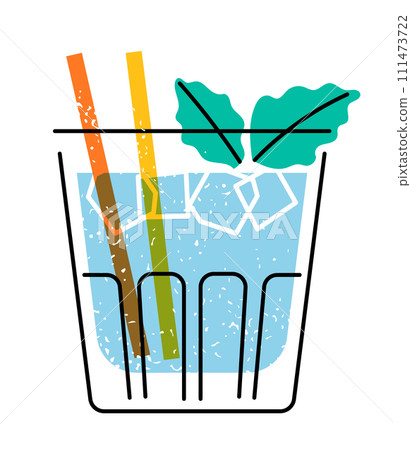 Cocktail glass drink vector illustration 111473722