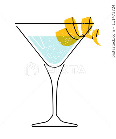Cocktail glass drink vector illustration 111473724