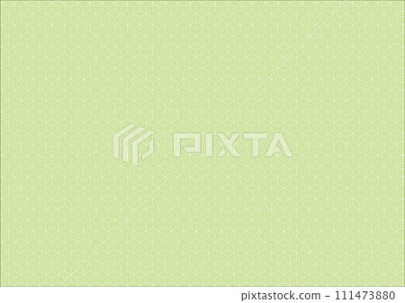 Traditional Japanese patterns Three-piece, wickerwork, and higaki seamless pattern green 111473880
