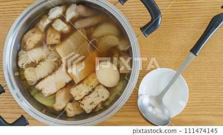 Oden image | Ingredients such as fried tofu, shirataki, egg, sausage, ganmodoki, etc. 111474145