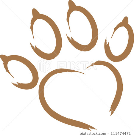 Dog paw, wolf paw, heart, logo, button, dog logo 111474471