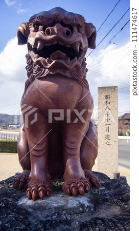 Kibitsu Shrine, Komon, Guardian Beast, Stone Lion, Stone Statue 111474617