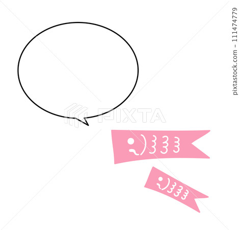 Simple carp streamer speech bubble pink Simple carp streamer speech bubble pink 111474779