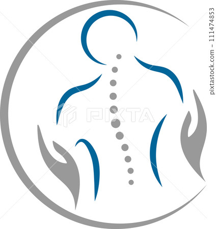 Person and spine, chiropractor, orthopedics and massage logo, icon Person and spine, chiropractor, orthopedics and massage logo, icon 111474853
