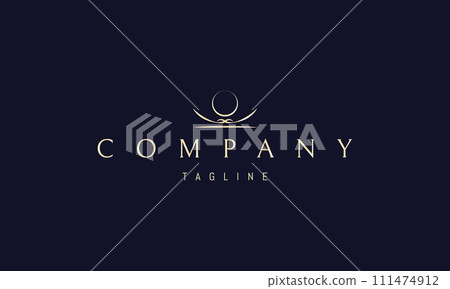 A vector golden logo with an abstract image of the moon with an infinity symbol at the base and the sun in the middle. A vector golden logo with an abstract image of the moon with an infinity symbol at the base and the sun in the middle. 111474912