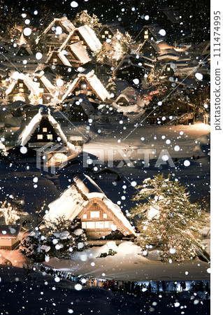 Winter illumination of Shirakawa-go 111474995