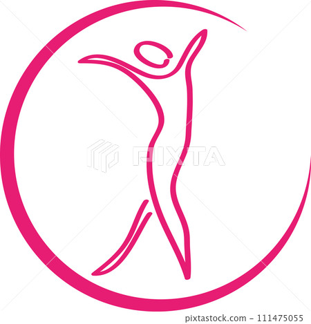 Circle and woman, gynecologist, physiotherapy, woman, logo 111475055