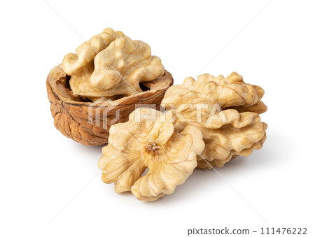 Walnut on white background Walnut on white background 111476222