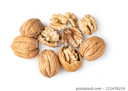 Walnut on white background Walnut on white background 111476224