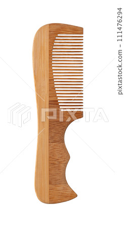 bamboo comb on white background 111476294