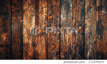 Old vintage brown wooden texture, wooden plank floor. Wood timber wall background. 111476437