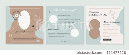 Customer feedback or client testimonial design post template for social media 111477228