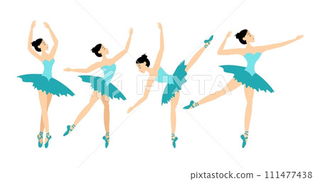 Classical ballet. Set of ballerinas in ballet poses. Classical ballet. Set of ballerinas in ballet poses. 111477438
