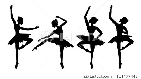 Classic ballet. Set of vector ballet silhouettes. For your design, social networks, avatars and more. Classic ballet. Set of vector ballet silhouettes. For your design, social networks, avatars and more. 111477445