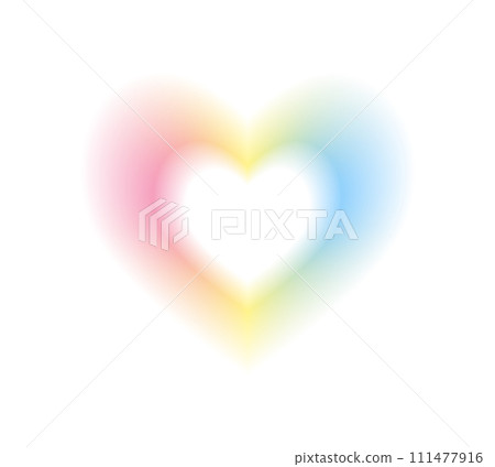 Blurry pink heart aura. Trendy y2k style. Vector illustration Blurry pink heart aura. Trendy y2k style. Vector illustration 111477916